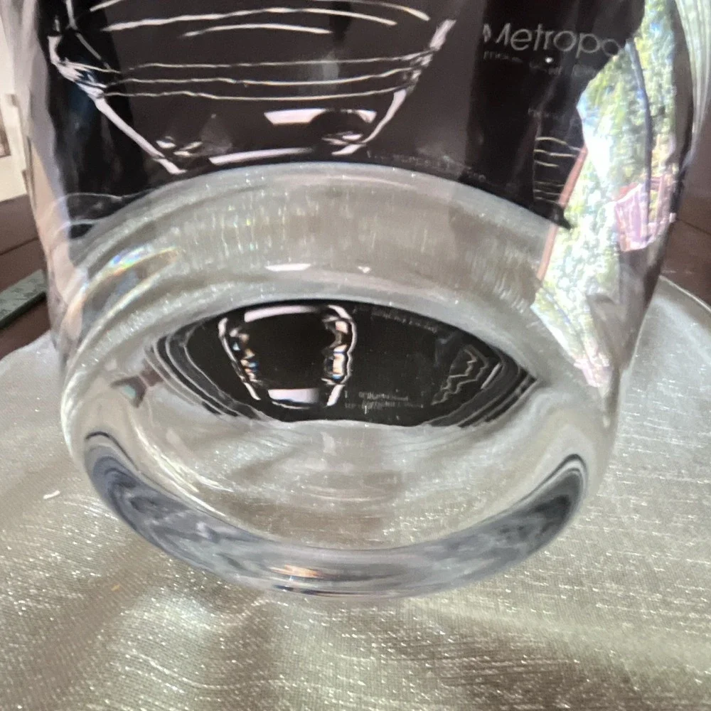 Tarnow Poland Mouth-Blown Crystal Bowl 10 inch plus Gorham 18/8 Serving Spoon